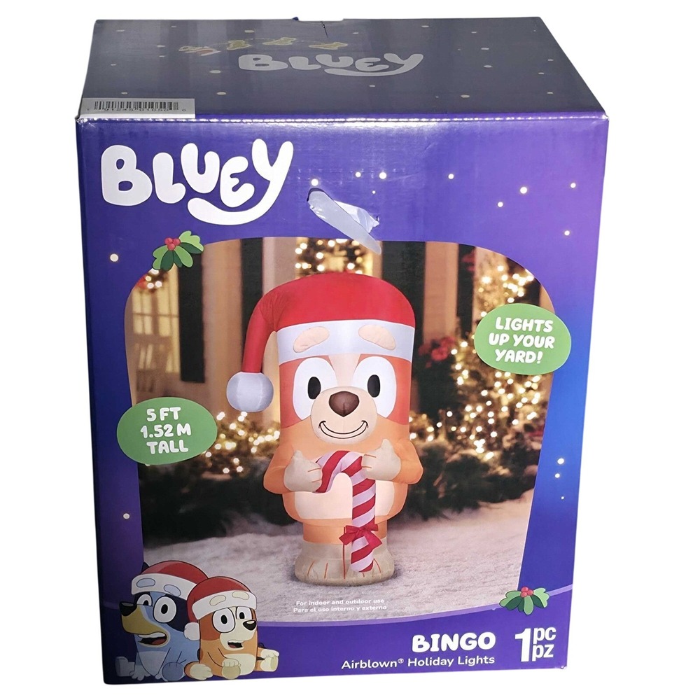Gemmy Bluey Bingo 5 Ft Christmas LED‎ Airblown Inflatable Lighted Yard Decor NEW